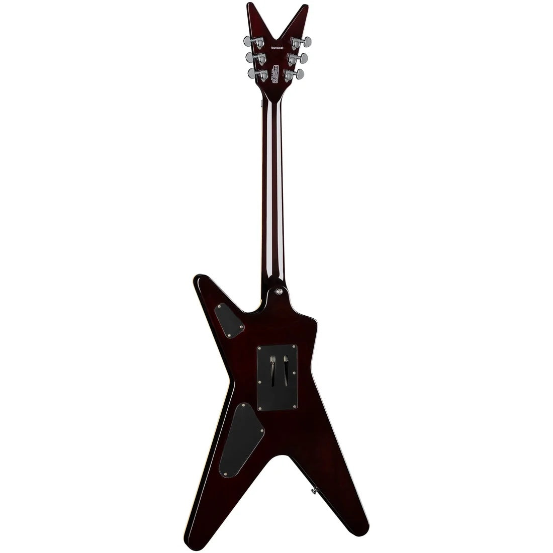 Dean ML79 Flame Maple electric guitar with Floyd Rose tremolo in Trans Brazilia finish, showcasing a sleek body and vibrant flame maple top.