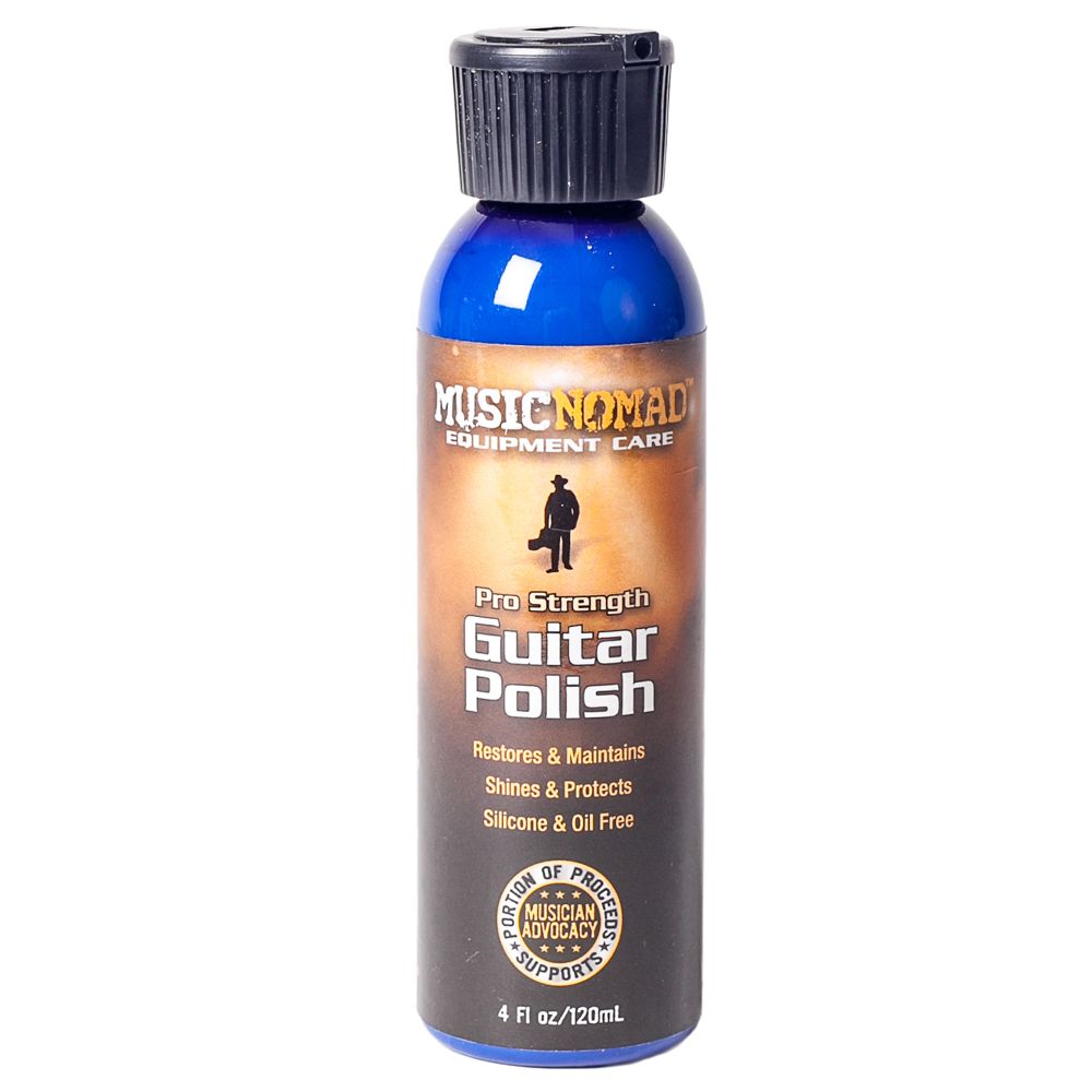 Music Nomad MN101 guitar polish bottle with applicator for cleaning and shining electric and acoustic guitars.