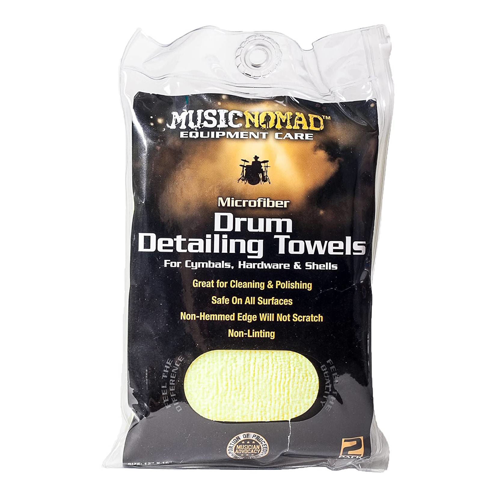 Music Nomad MN210 Microfiber Drum Detailing Towels 2-Pack