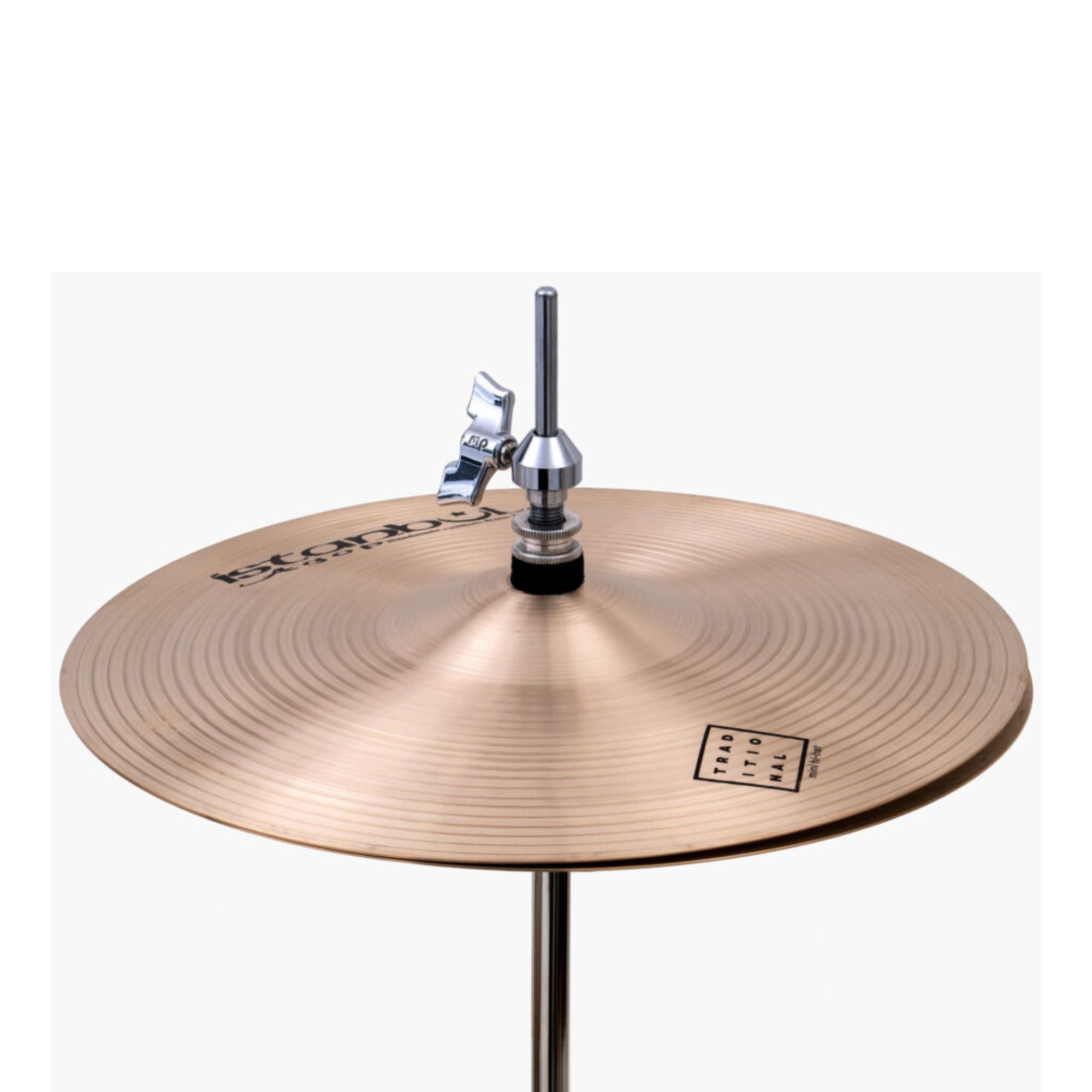 Istanbul Agop Istanbul 12" Traditional Mini Hi-Hats cymbals, pair, with a shiny finish and detailed hammering visible in the image.