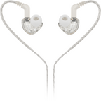 Behringer MO240-CL Pro in-ear studio earphones with clear ear tips, designed for professional audio monitoring and sound clarity