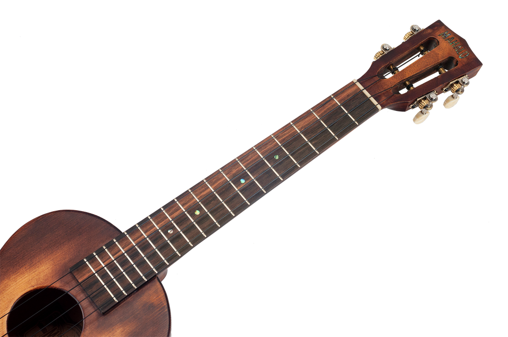 Mahalo Historic Series Tenor Ukulele showing the neck and fretboard, part of Mahalo's ukuleles and accessories collection.