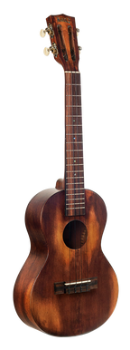 Mahalo Historic Series Tenor Ukulele shown from the right, highlighting its wooden body and vintage style design.