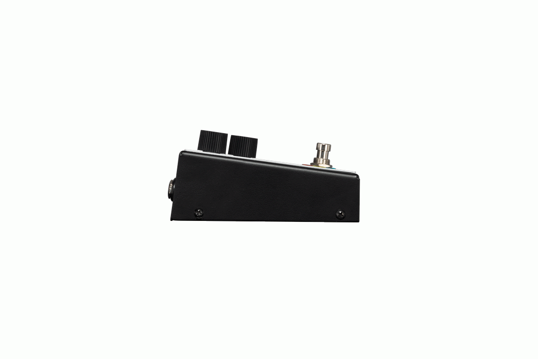 Maestro Invader Distortion guitar effects pedal with control knobs and input/output jacks on a white background.