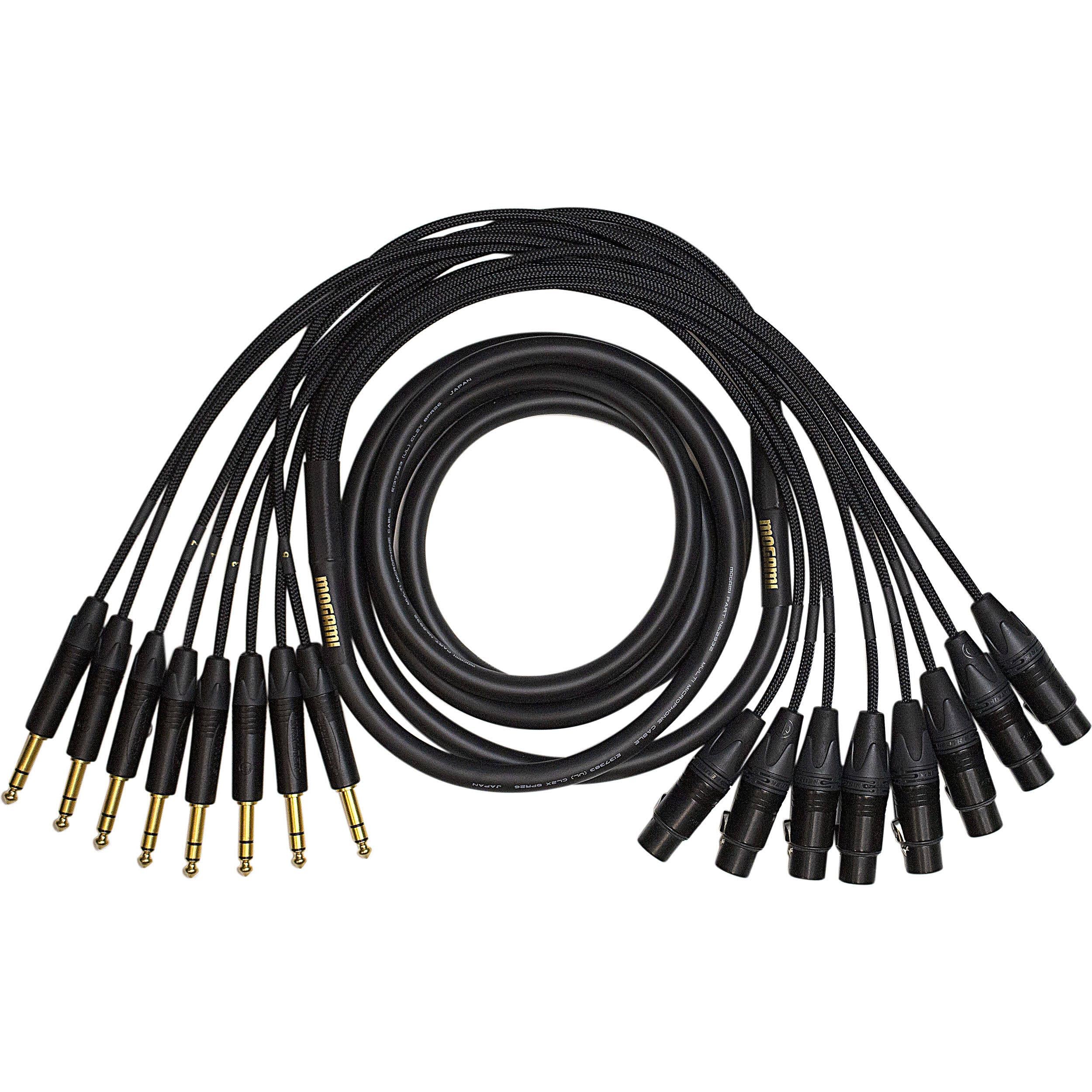 Mogami Gold 8x 1/4 TRS Jack to Female XLR Snake Loom Cable - 10 Foot