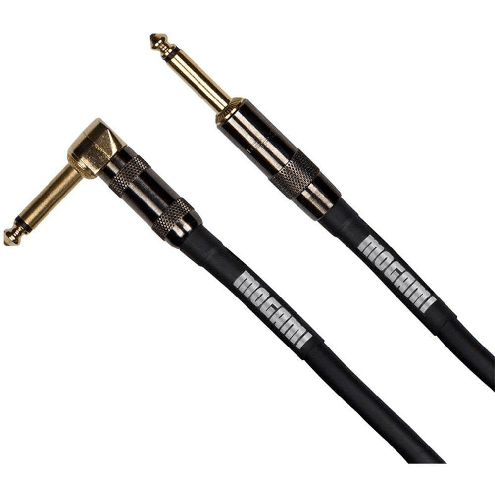 Mogami Platinum guitar cable with right angle to straight connectors, 3-foot length, high-quality instrument lead for musicians.