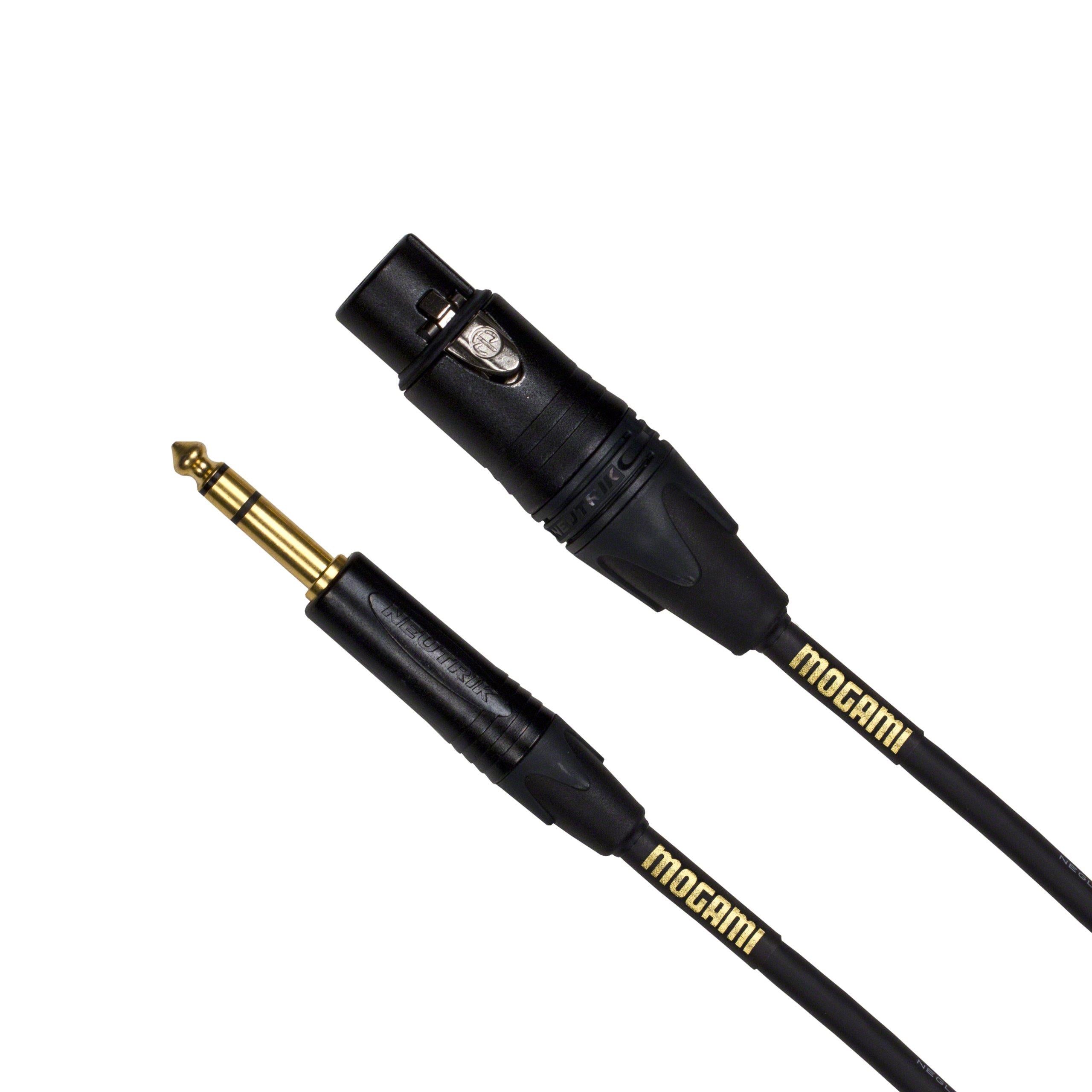 Mogami Gold 1/4 TRS Jack to Female XLR Cable - 3 Foot