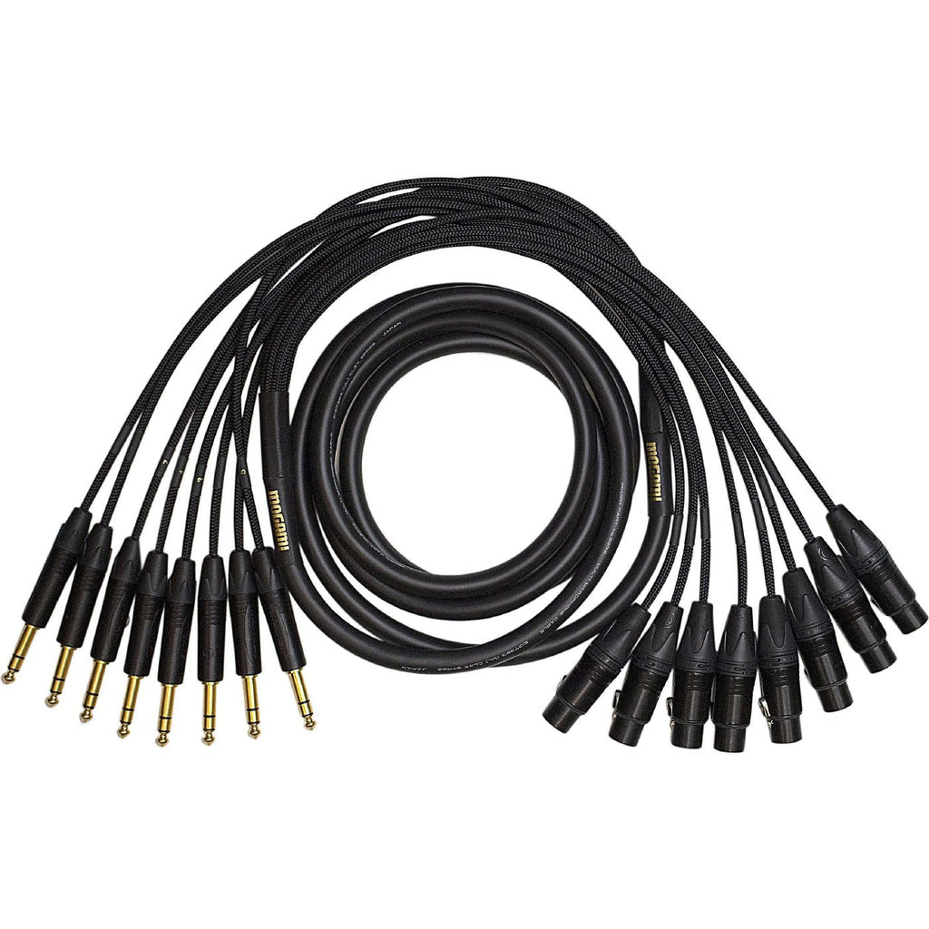 Mogami Gold 8x 1/4 TRS Jack to Female XLR Snake Loom Cable - 10 Foot