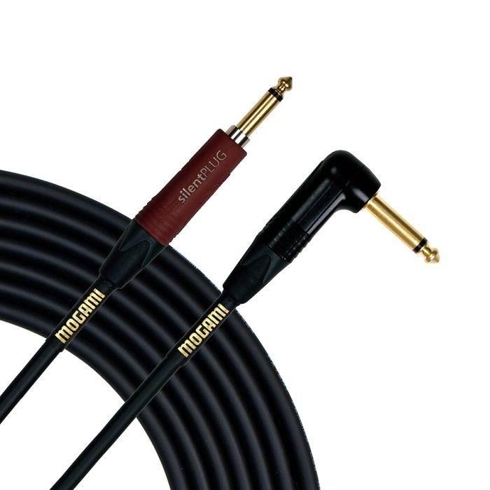 Mogami Gold Silent Jack to Right Angle Jack Instrument Cable - 10 Foot