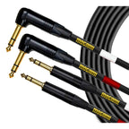 Mogami Gold Keys Dual Balanced 1/4 TRS Right Angle to Straight Jack Cable - 10 Foot