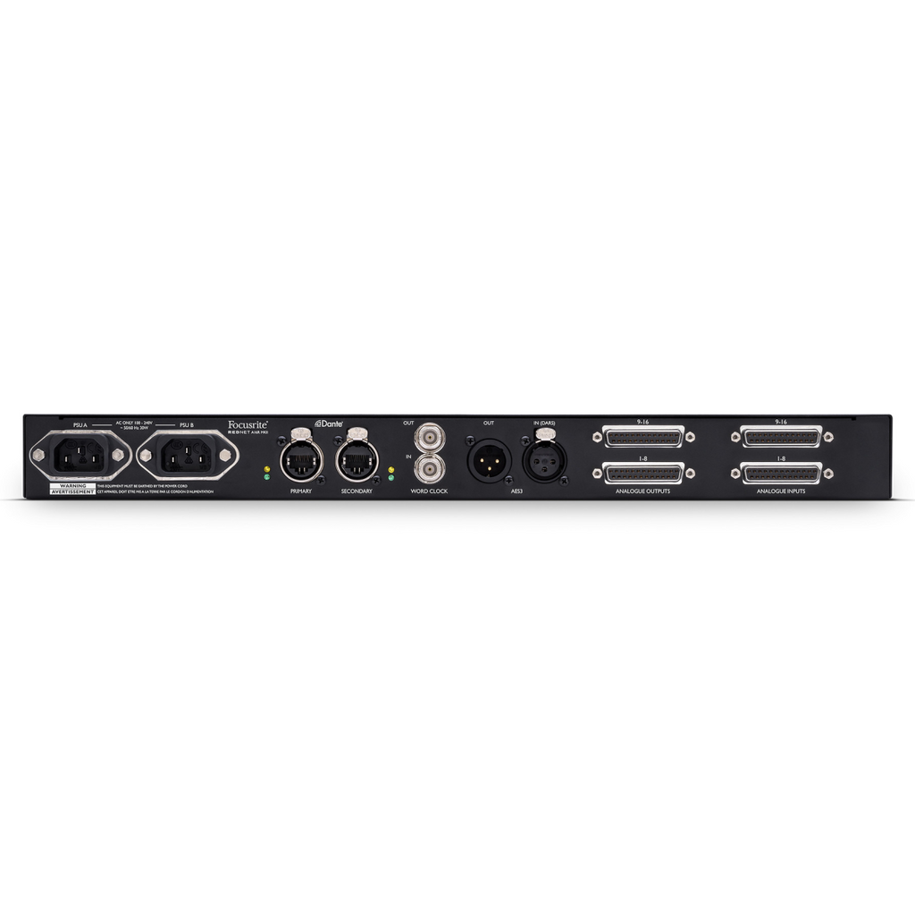 Focusrite REDNET A16R 16x16 Analogue I/O with Dual PSUs with Dante Audio over IP