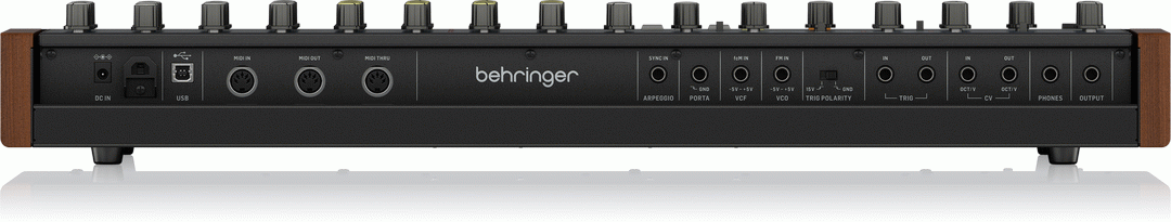Behringer CM1A MIDI to CV converter module for synthesizer keyboards, shown with control knobs and input/output jacks.