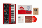 Moog Geddy Lee Minimoog Model D synthesizer keyboard with a classic analog design and distinctive control panel.