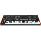 Moog Muse 8-voice polyphonic analog synthesizer stage keyboard with knobs and keys for live performance.