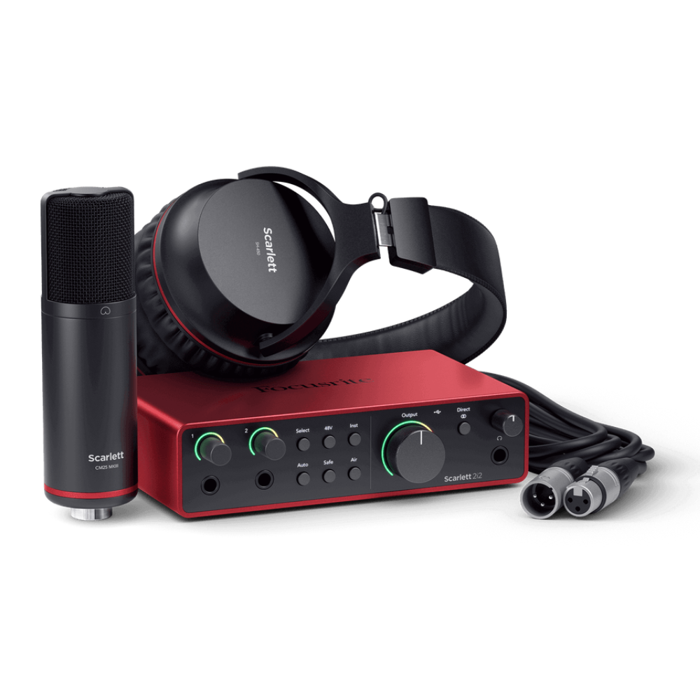 Focusrite Scarlett 2i2 Studio 4th Gen USB Audio Interface Bundle with Mic and Headphones