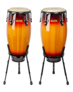 Mano Percussion MP1601BSSB Conga Set of 10inch & 11inch in Sunburst with Basket Stands