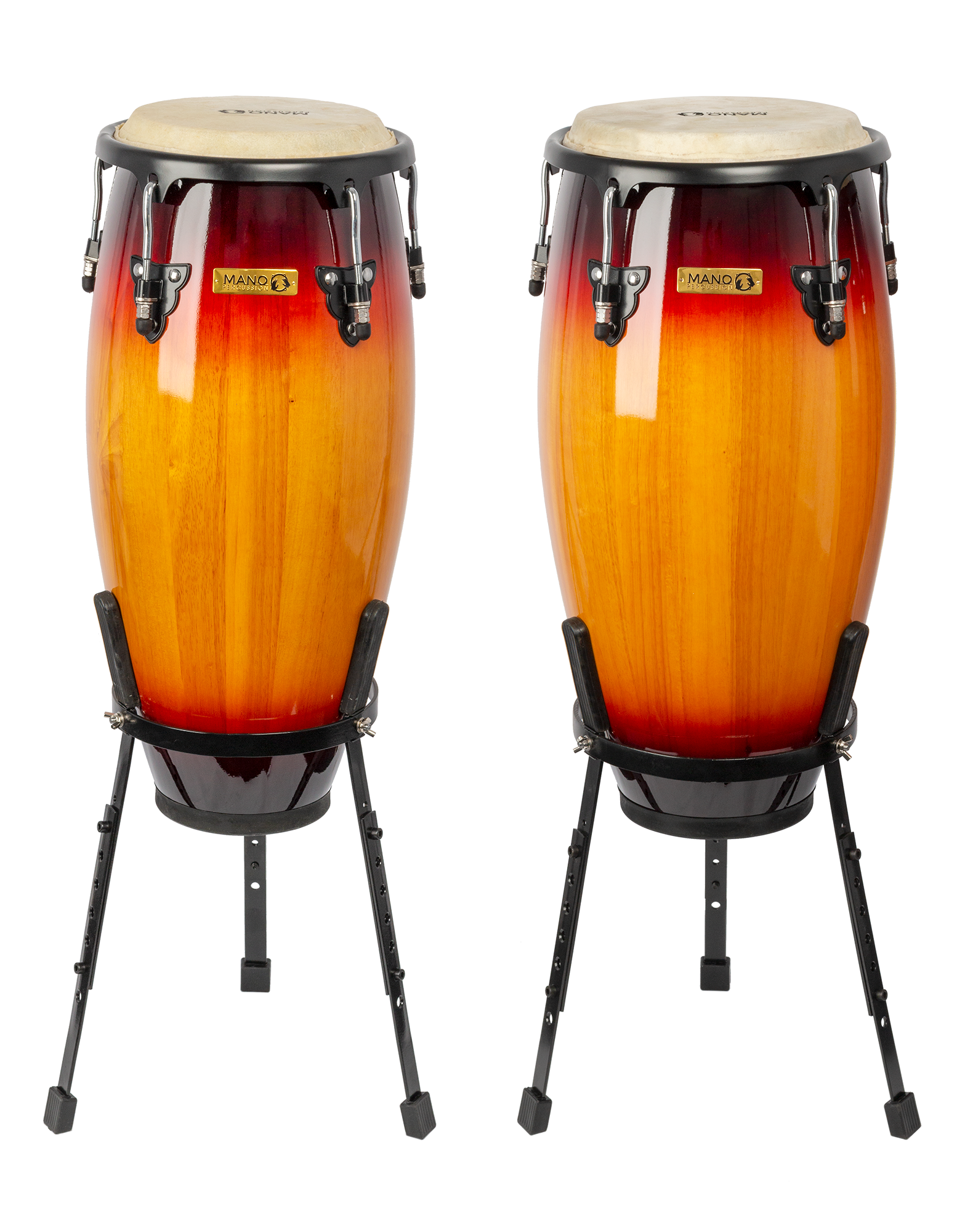 Mano Percussion MP1601BSSB Conga Set of 10inch & 11inch in Sunburst with Basket Stands