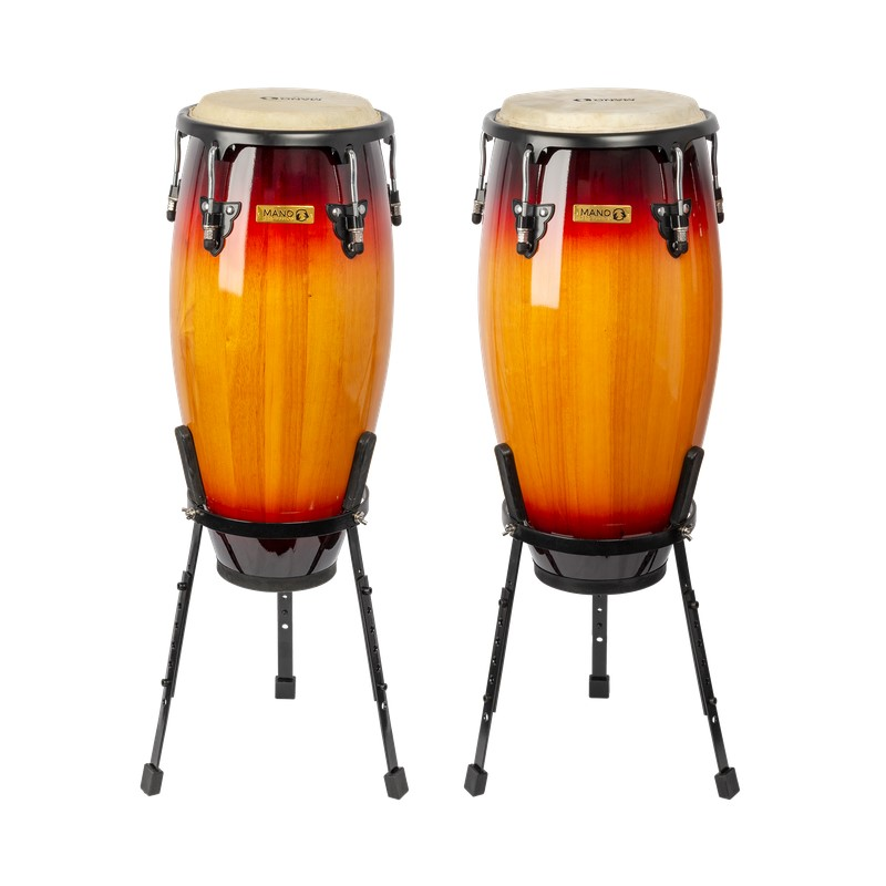 Mano Percussion MP1601BSSB Conga Set of 10inch & 11inch in Sunburst with Basket Stands
