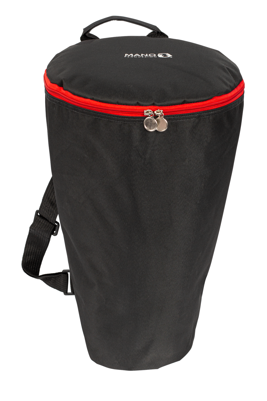 Mano Percussion MPC04 10 Wrench Tunable Djembe with black cloth bag, used for tuning and carrying the djembe instrument.