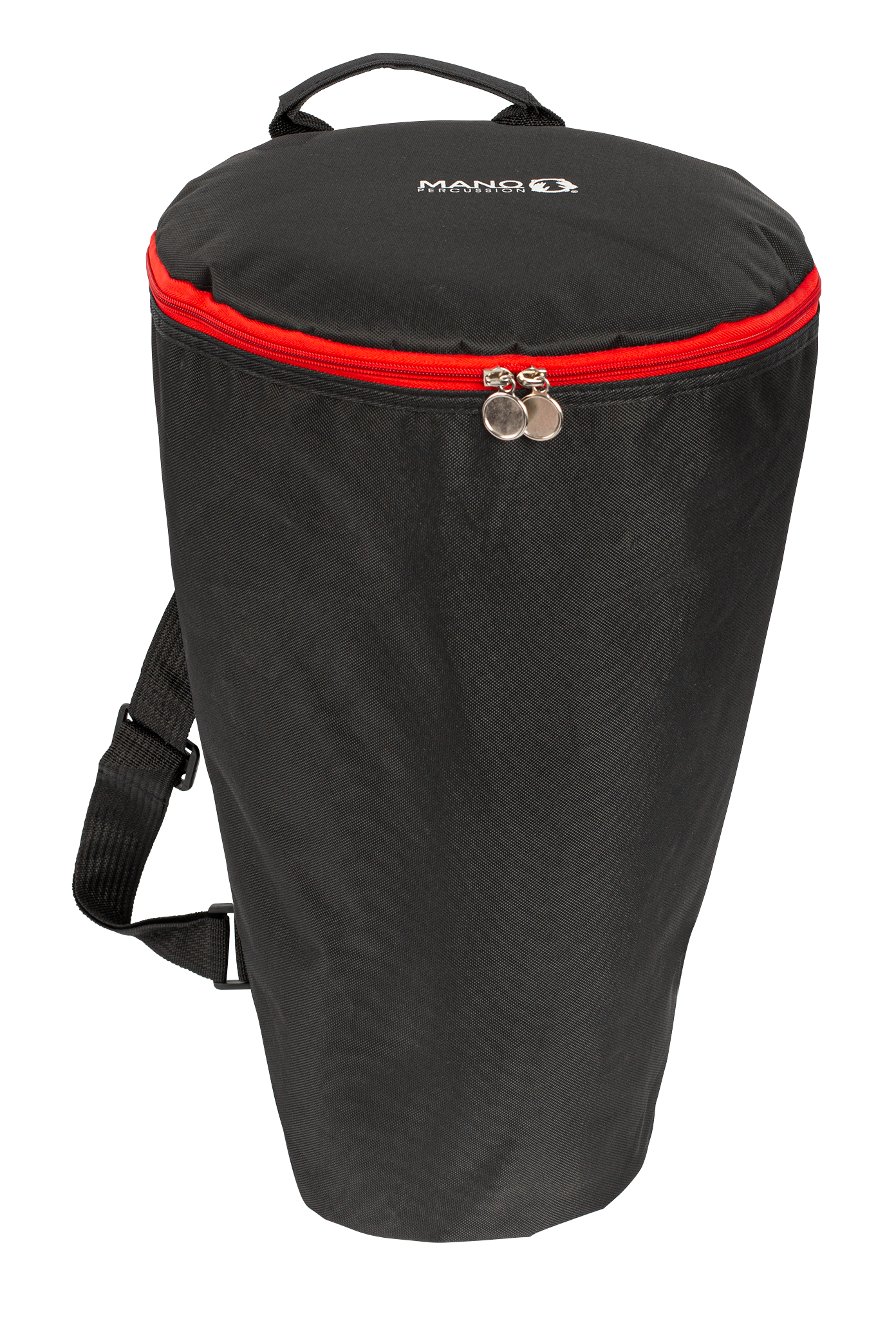 Mano Percussion MPC04 10 Wrench Tunable Djembe with black cloth bag, used for tuning and carrying the djembe instrument.