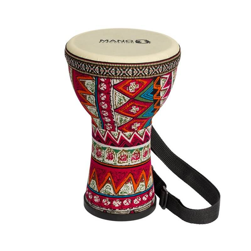 Mano Percussion MPC23 6 Pre-Tuned Djembe - Red & Blue Cloth
