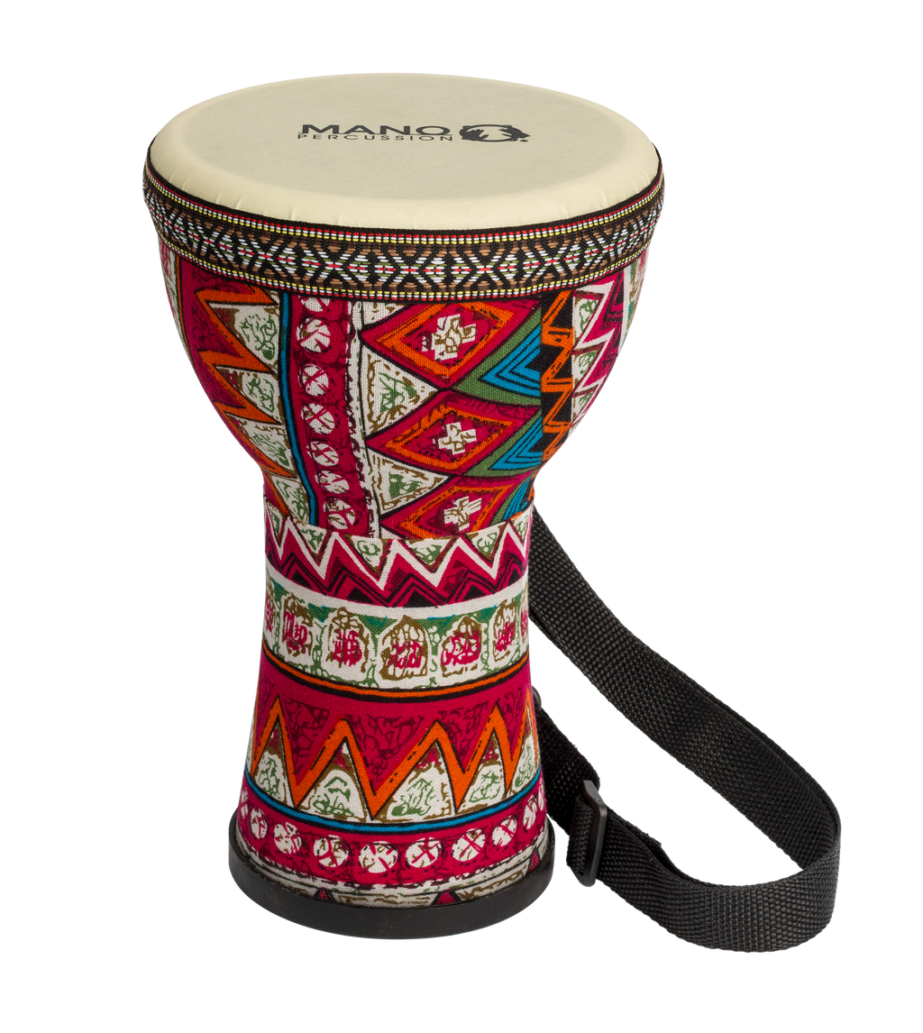 Mano Percussion MPC23 6 Pre-Tuned Djembe - Red & Blue Cloth