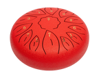Mano Percussion MPC40RD 10-Tongue Red Drum, hand percussion instrument with vibrant red finish, featuring multiple tongue sections.