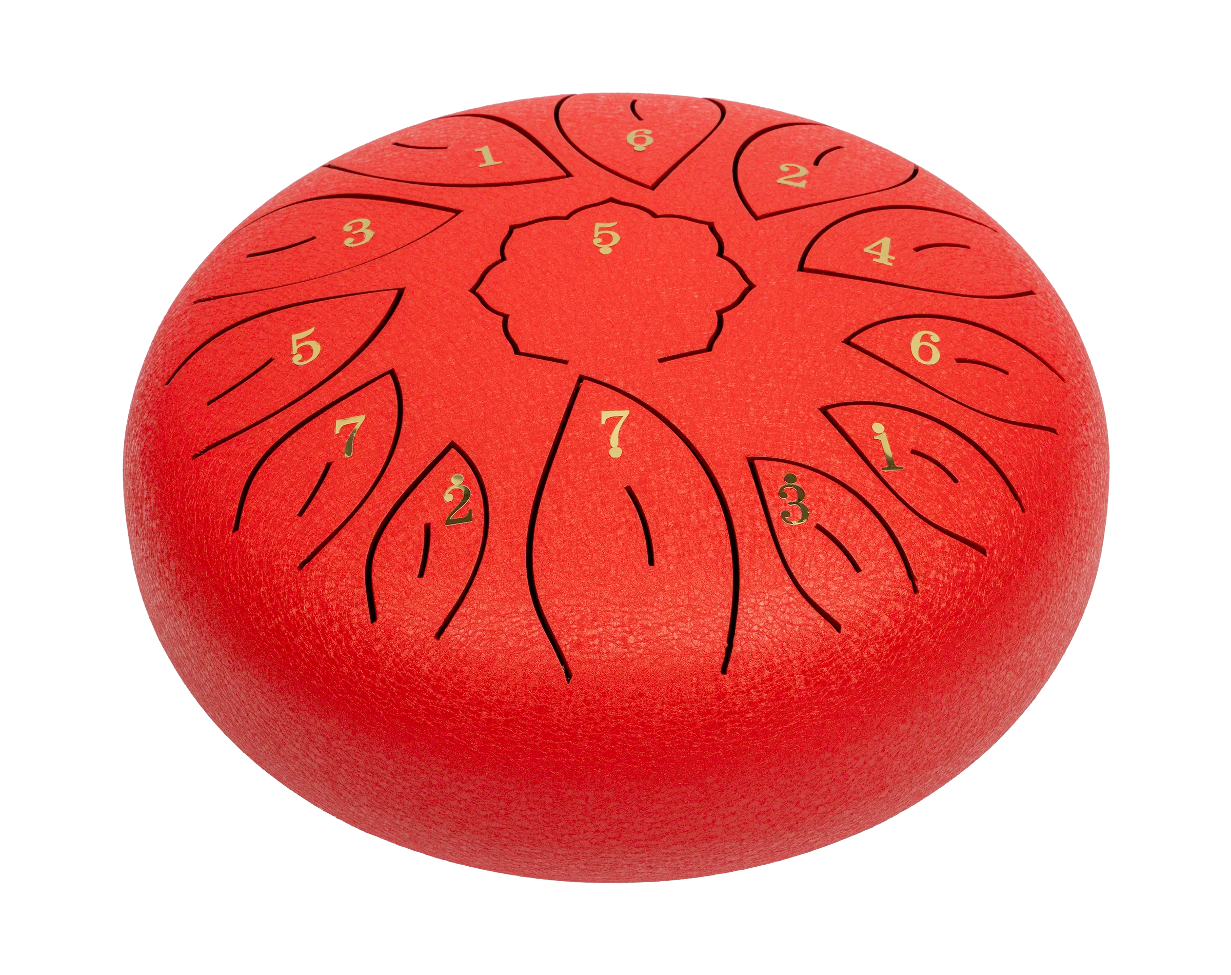 Mano Percussion MPC40RD 10-Tongue Red Drum, hand percussion instrument with vibrant red finish, featuring multiple tongue sections.