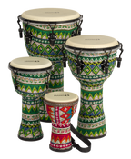 Mano Percussion MPC23 6 Pre-Tuned Djembe - Red & Blue Cloth