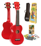 Mahalo MR1RDK Rainbow Series Ukulele Essentials Pack in Red