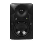 Mackie MR524 5-inch powered studio monitor showing a black speaker with control knobs and front grille.