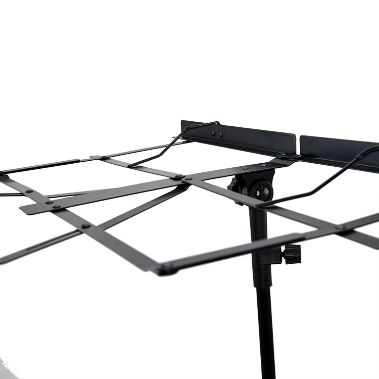 ProStand MS020 music stand with adjustable height and foldable design, ideal for sheet music and performance setup.