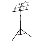 ProStand MS020 music stand with adjustable height and foldable design for musicians and sheet music display.