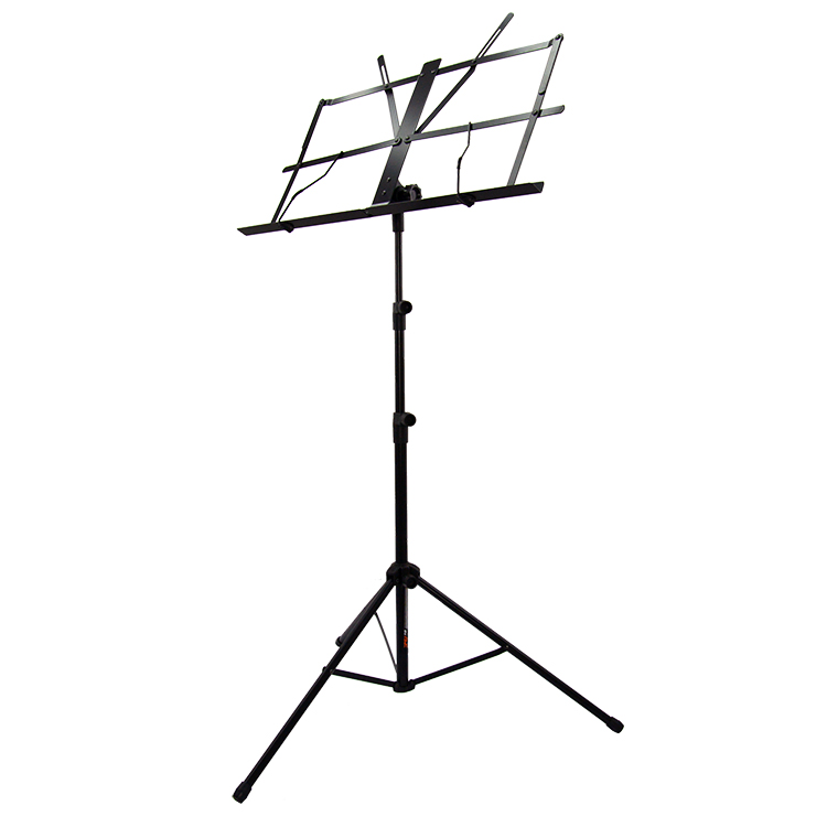 ProStand MS020 music stand with adjustable height and foldable design for musicians and sheet music display.