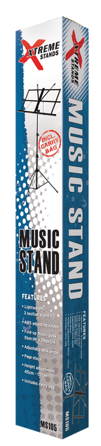 Xtreme MS105 Lightweight Music Stand with bag - Black