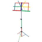 Xtreme MS109H Harlequin rainbow music stand with adjustable height and vibrant colorful design for musicians.