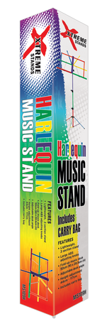 Xtreme MS109H Harlequin Rainbow Music Stand with adjustable height and colorful design for sheet music display.