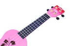 Mahalo MD1HBRDB Designer Hibiscus Soprano Ukulele in Pink Burst