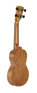 Mahalo MS1TBR Slimline ukulele in transparent brown, showing the back and sleek design of the ukuleles & accessories.