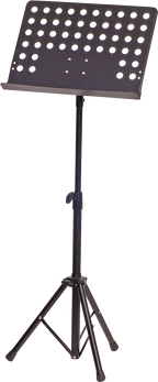 Black XTREME MST5 heavy-duty music stand with adjustable height and sturdy tripod base for sheet music display.