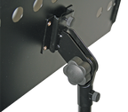 Rear view of Xtreme MST5 Heavy Duty Music Stand with sturdy metal frame and adjustable height for musicians.