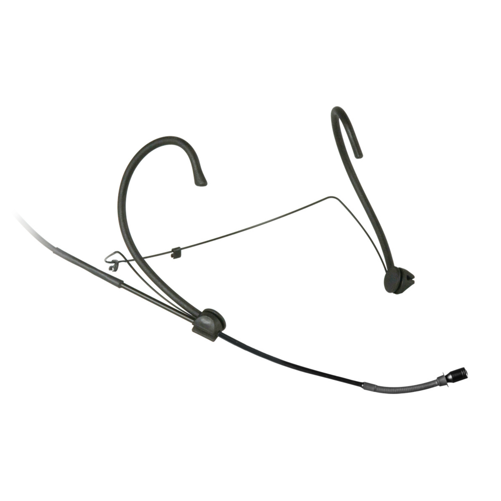 MIPRO MU-55HN wired omnidirectional headworn microphone in black, showing the microphone and adjustable headband for live performances