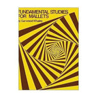 Percussion book titled "Fundamental Studies for Mallets" by Garwood Whaley, featuring sheet music and practice exercises for drummers.