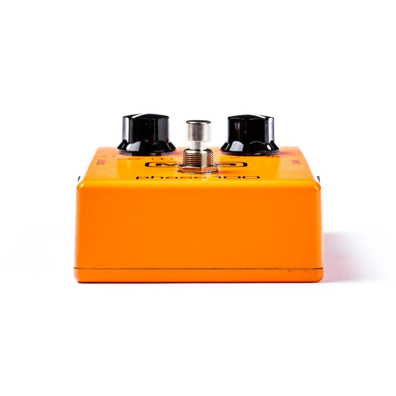 MXR Phase 100 guitar effects pedal with control knobs, compact design, and sturdy construction for phase modulation.