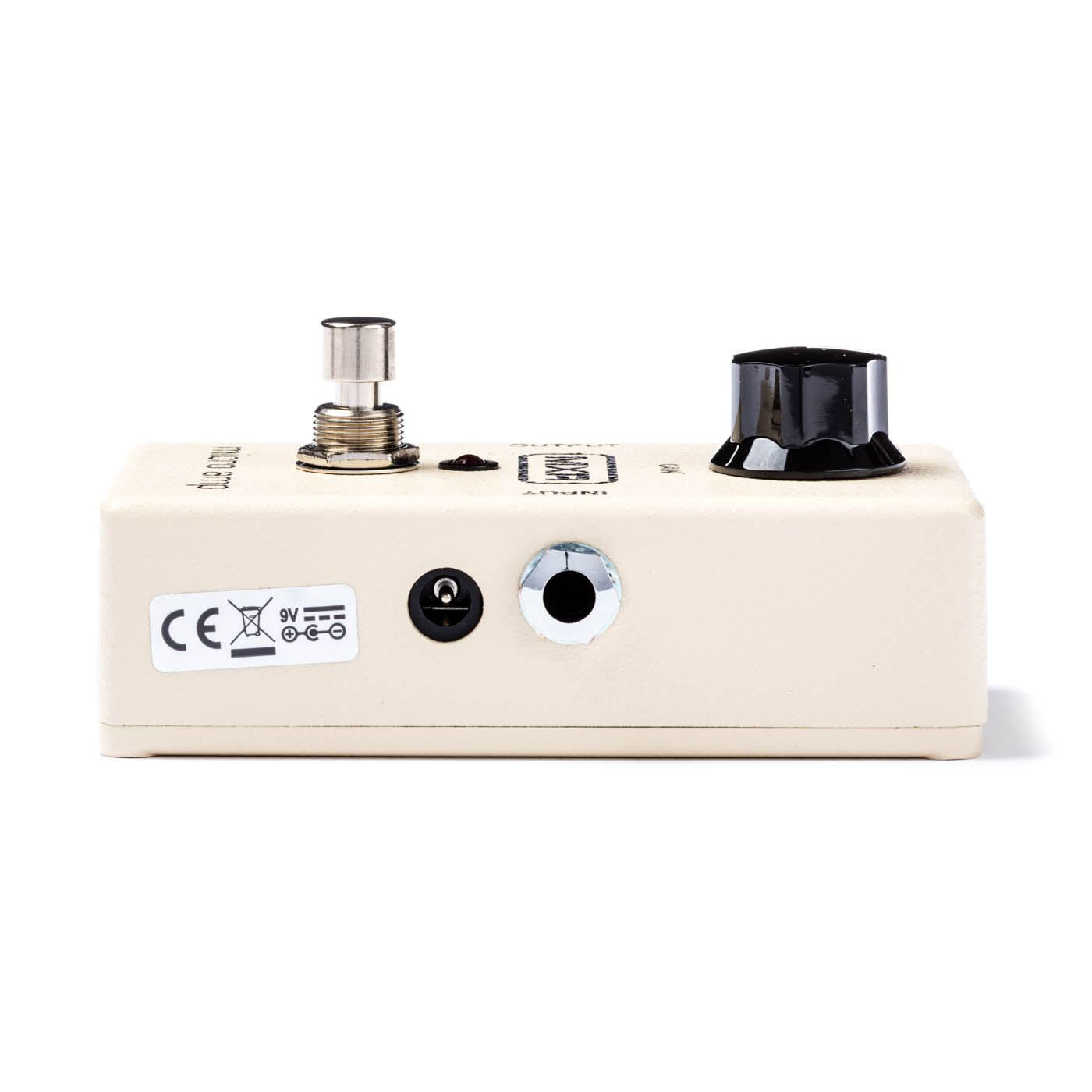 MXR Micro Amp guitar effects pedal with compact design, featuring a single input and output, and a sturdy metal casing.