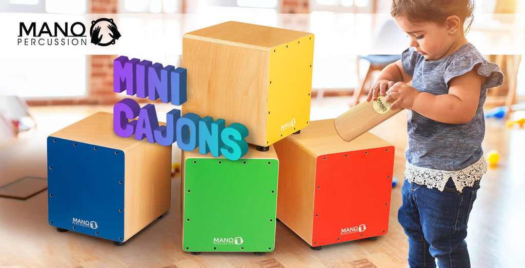 Mano Percussion UE410 Wooden Oval Shaped Maracas in Red with Yellow Floral Design