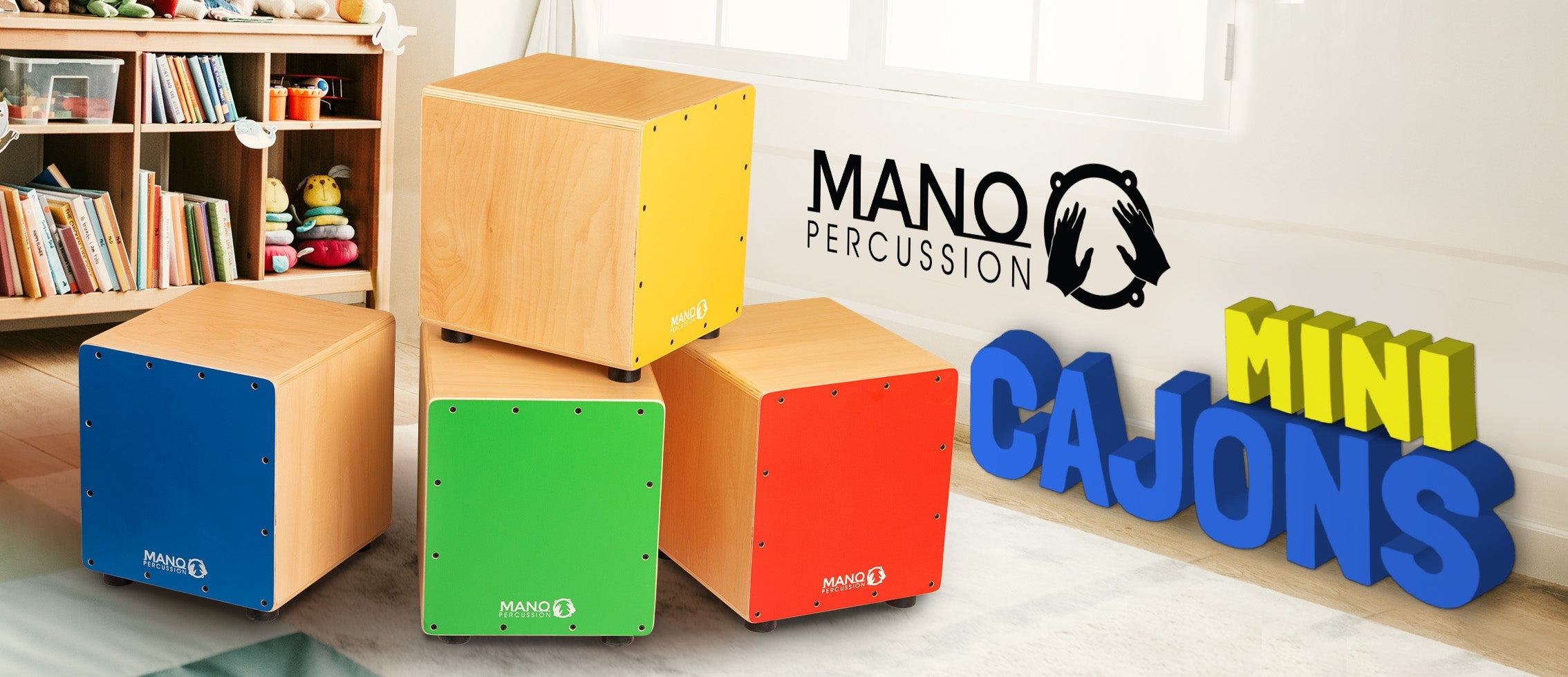 Mano Percussion UE410 Wooden Oval Shaped Maracas in Red with Yellow Floral Design