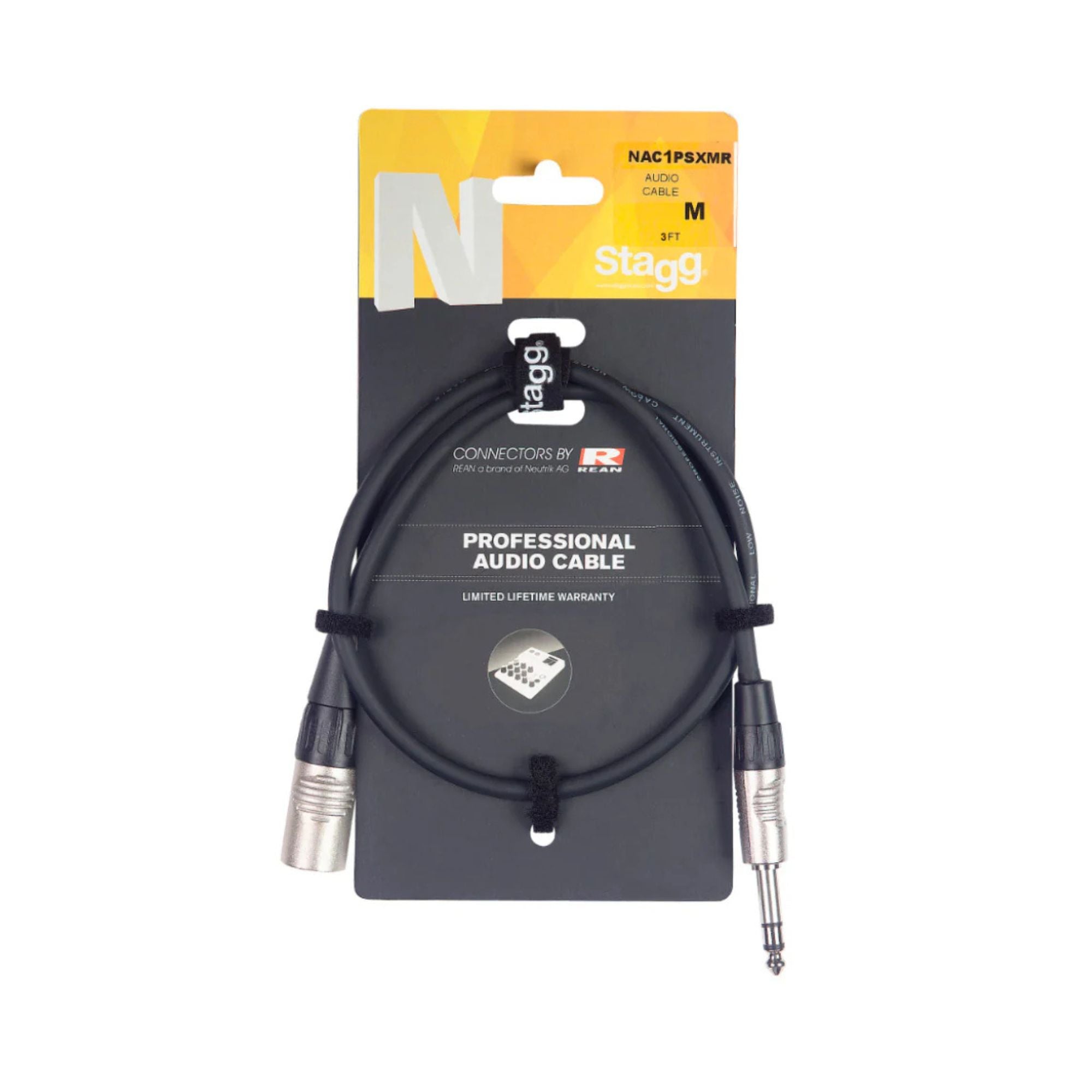 Stagg Microphone Cable 6.35mm TRS-XLRM (1m)