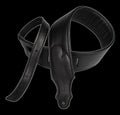 Franklin 2.5 Inch Padded Black Glove Leather with Black Stitching Guitar Strap