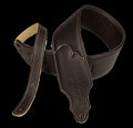 Franklin 2.5 Inch Padded Chocolate Glove Leather with Natural Stitching Guitar Strap